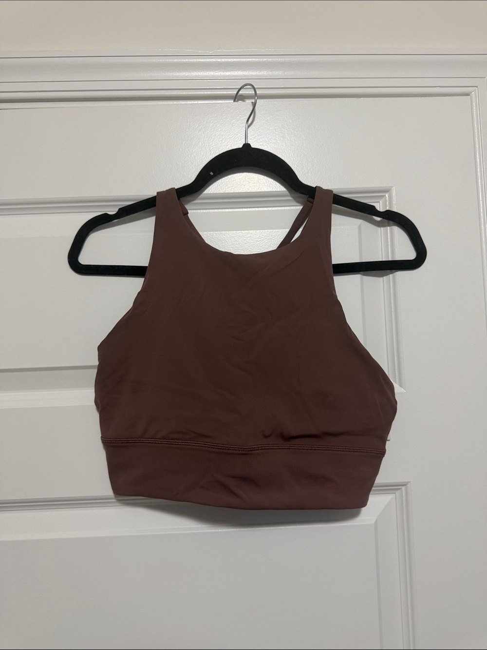lululemon athletica High-Neck Sports Bra in dark mauve